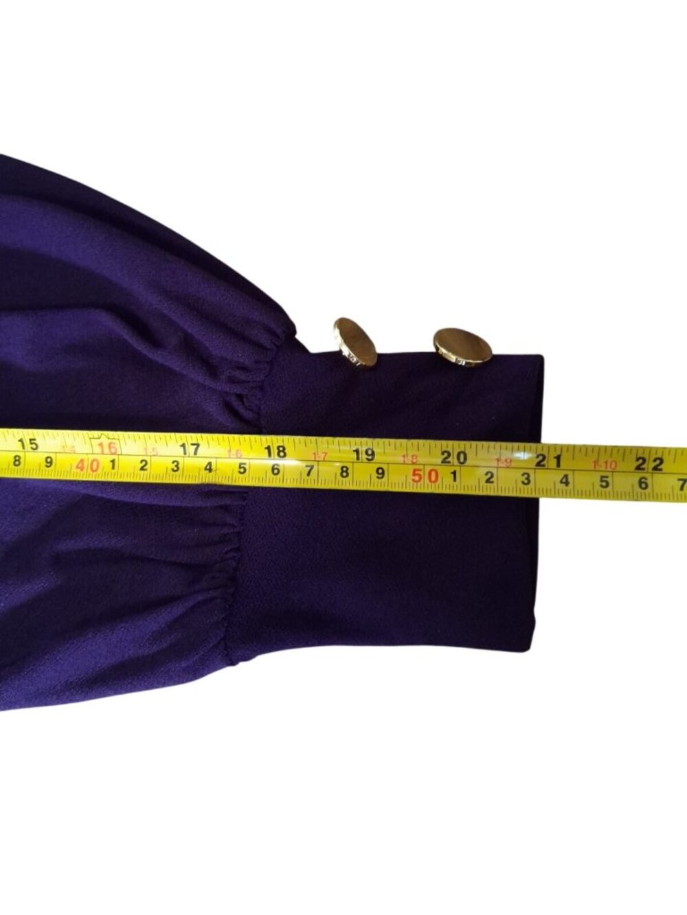 Fifty Street Womens Purple Blouse Puff Sleeves Size Small Stretch Polyester Blen - Picture 7 of 8